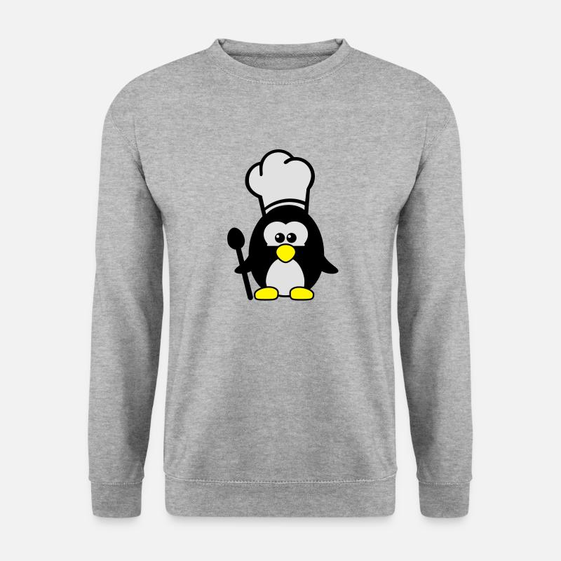 penguin_chefkoch__f3 - Unisex Pullover - Weißgrau meliert