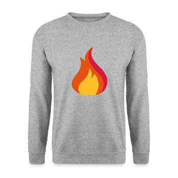 Feuer - Unisex Pullover - Weißgrau meliert - Vorne - Alina (178cm) & Michal (187cm)