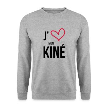 J'aime mon Kiné - Unisex Sweatshirt - salt & pepper - Front - Alina (178cm) & Michal (187cm)