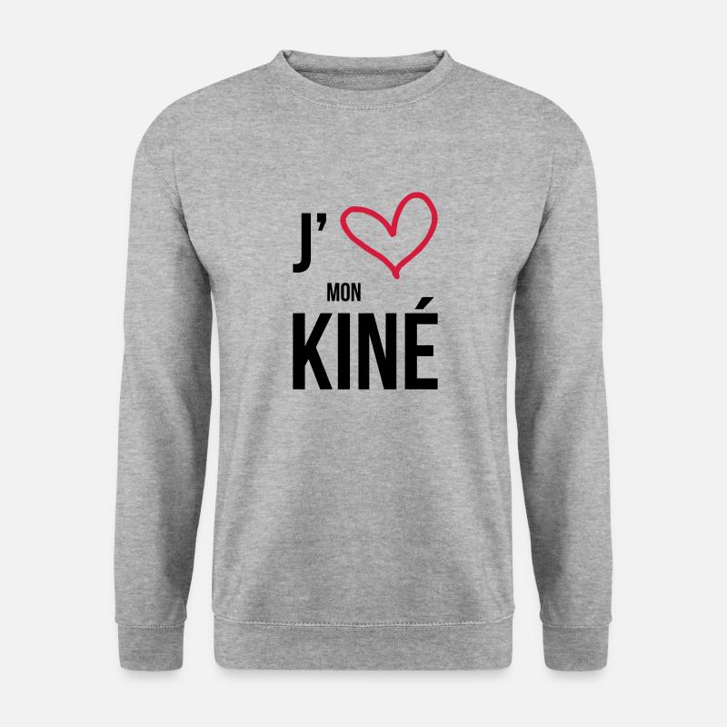 J'aime mon Kiné - Unisex Pullover - Weißgrau meliert