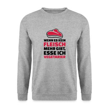 Fleisch - Unisex Pullover - Weißgrau meliert - Vorne - Alina (178cm) & Michal (187cm)