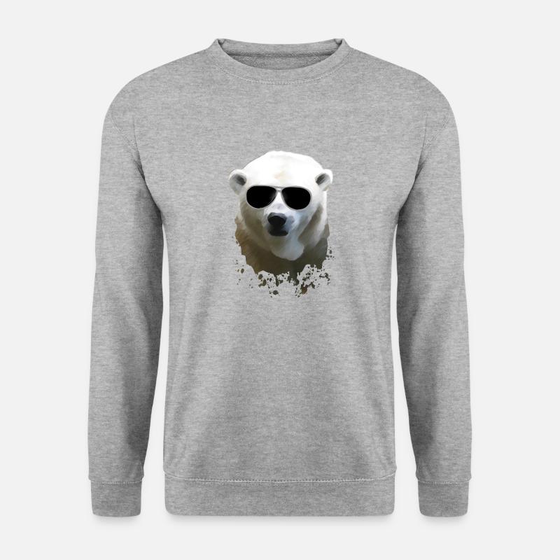 Polar Bear - Eisbär - Unisex Pullover - Weißgrau meliert