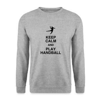 Handball Handballer Handballeur Sport Winner - Unisex Sweatshirt - salt & pepper - Front - Alina (178cm) & Michal (187cm)
