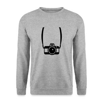 Kamera - Unisex Pullover - Weißgrau meliert - Vorne - Alina (178cm) & Michal (187cm)