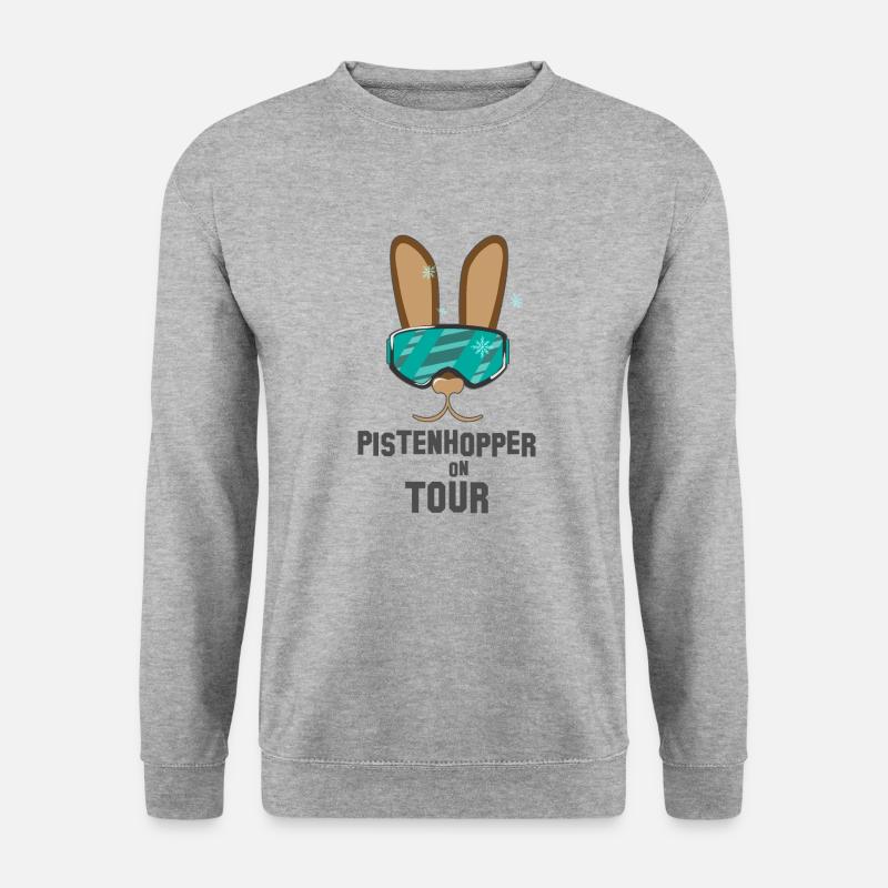 Ski Hase - Unisex Pullover - Weißgrau meliert