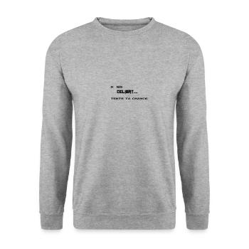 T-shirt Je Suis Celibataire tente ta chance - Sweat-shirt Unisexe - gris chiné - Devant - Alina (178cm) & Michal (187cm)