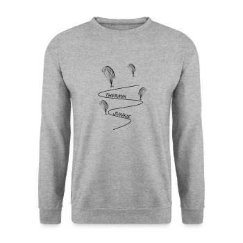 Gleitschirm Thermik Junkie - Unisex Pullover - Weißgrau meliert - Vorne - Alina (178cm) & Michal (187cm)