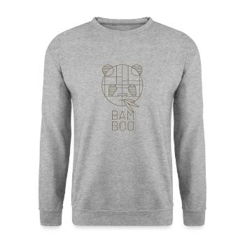 Sweet munching Panda - Linework-brown - Unisex Sweatshirt - salt & pepper - Front - Alina (178cm) & Michal (187cm)