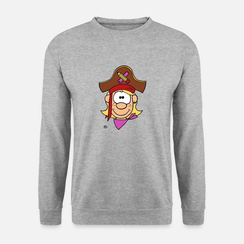 Eine Schulpiratin - Unisex Pullover - Weißgrau meliert