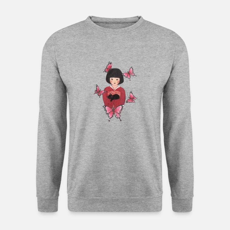 Butterfly - Unisex Pullover - Weißgrau meliert