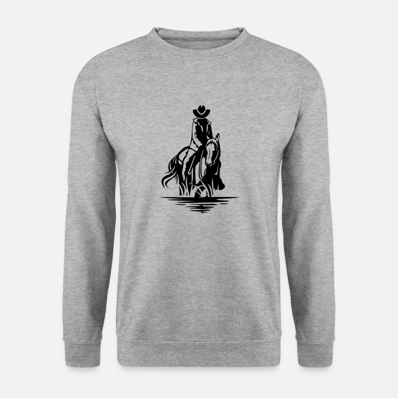 Cowboy - Unisex Pullover - Weißgrau meliert