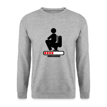 chier toilette caca downloading barre chargement - Sweat-shirt Unisexe - gris chiné - Devant - Alina (178cm) & Michal (187cm)