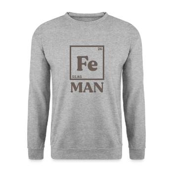 Iron Man Chemie - Unisex Pullover - Weißgrau meliert - Vorne - Alina (178cm) & Michal (187cm)