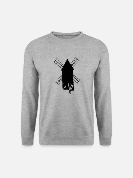 Alte Windmühle Oland Schweden Sverige - Unisex Pullover - Weißgrau meliert
