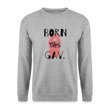 NÉ CE GAY - Sweat-shirt Unisexe - gris chiné - Devant - Alina (178cm) & Michal (187cm)