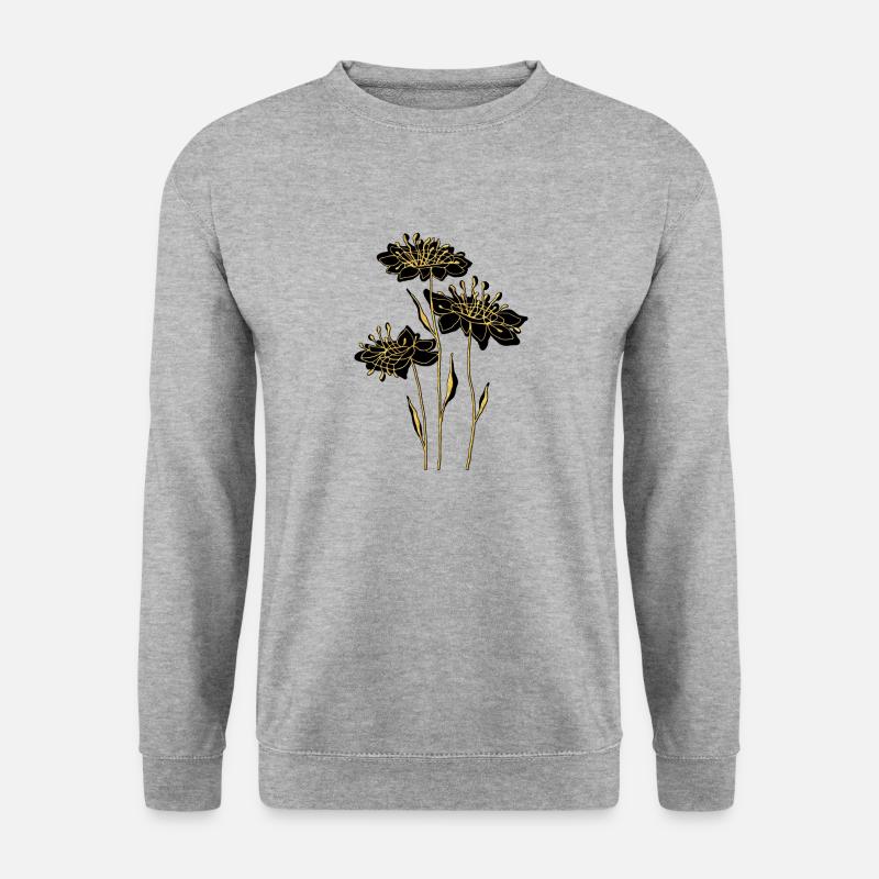 Blumen - Unisex Pullover - Weißgrau meliert