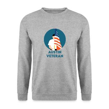 austin vétéran - Sweat-shirt Unisexe - gris chiné - Devant - Alina (178cm) & Michal (187cm)