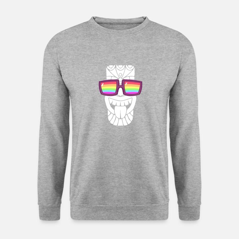 Sonnenbrille mit Regenbogenfahne - Unisex Pullover - Weißgrau meliert