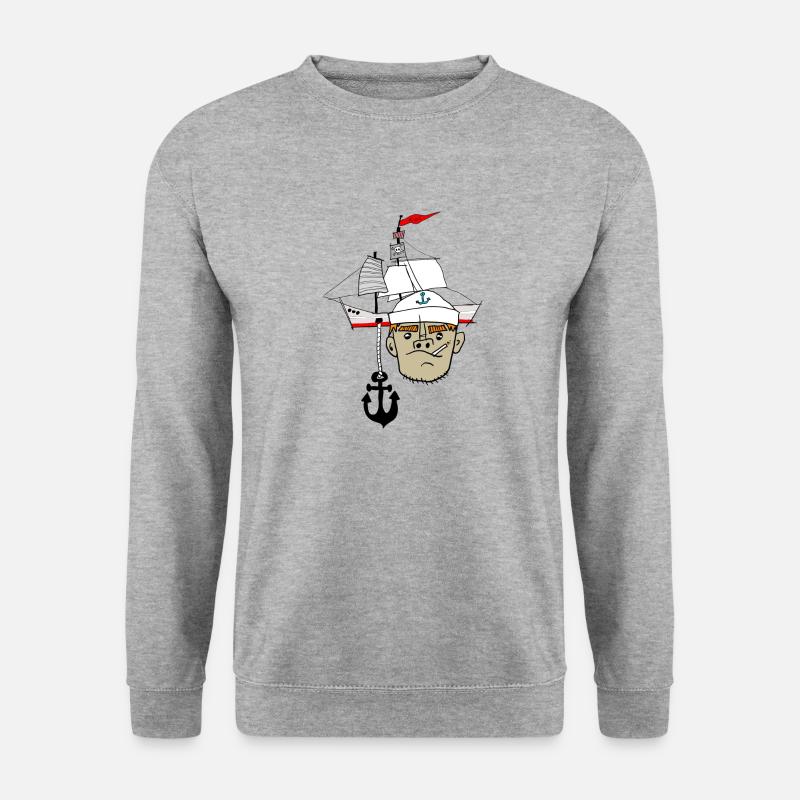 Matrose Anker Schiff - Unisex Pullover - Weißgrau meliert