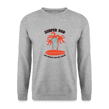 Surfer dad unisex surfer T-shirt - Unisex Sweatshirt - salt & pepper - Front - Alina (178cm) & Michal (187cm)