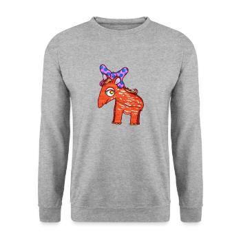 Tapir Mädchen - Unisex Pullover - Weißgrau meliert - Vorne - Alina (178cm) & Michal (187cm)