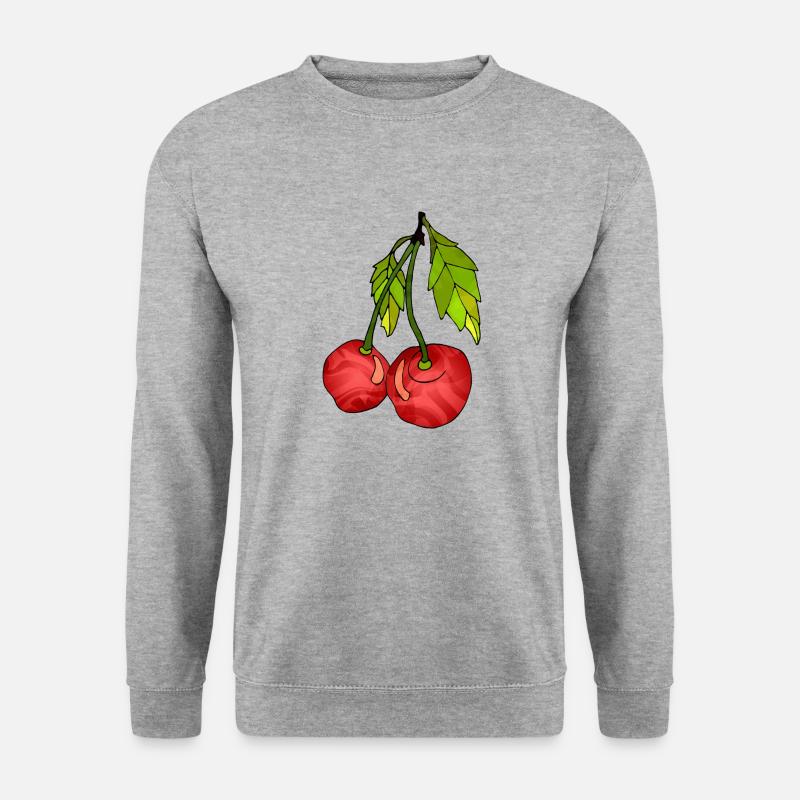 Kirschen - Unisex Pullover - Weißgrau meliert