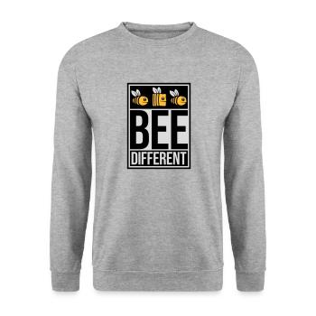 bee different saying quote - Unisex Sweatshirt - salt & pepper - Front - Alina (178cm) & Michal (187cm)