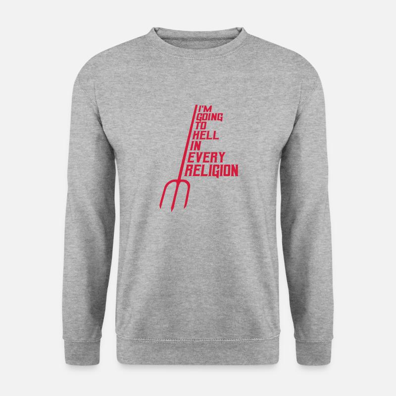 im going to hell - Unisex Pullover - Weißgrau meliert