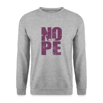 NOPE - sei kein Ja - Sager! - Unisex Pullover - Weißgrau meliert - Vorne - Alina (178cm) & Michal (187cm)