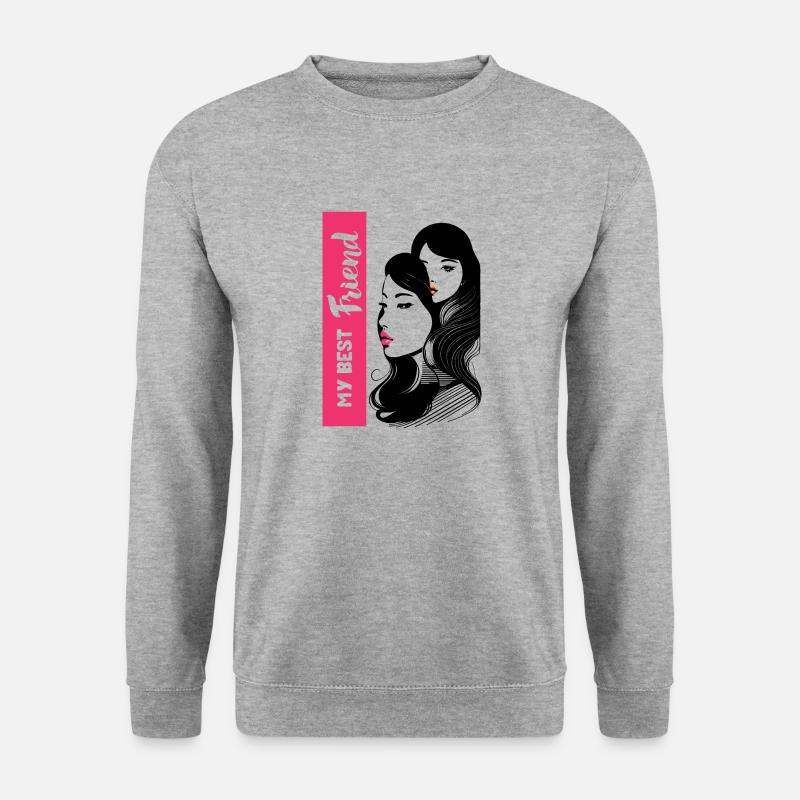 MEINE BESTEN FREUNDE - Unisex Pullover - Weißgrau meliert