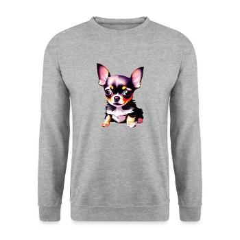 Chihuahua Dog Dog Owner Chihuahua Puppy - Unisex Sweatshirt - salt & pepper - Front - Alina (178cm) & Michal (187cm)