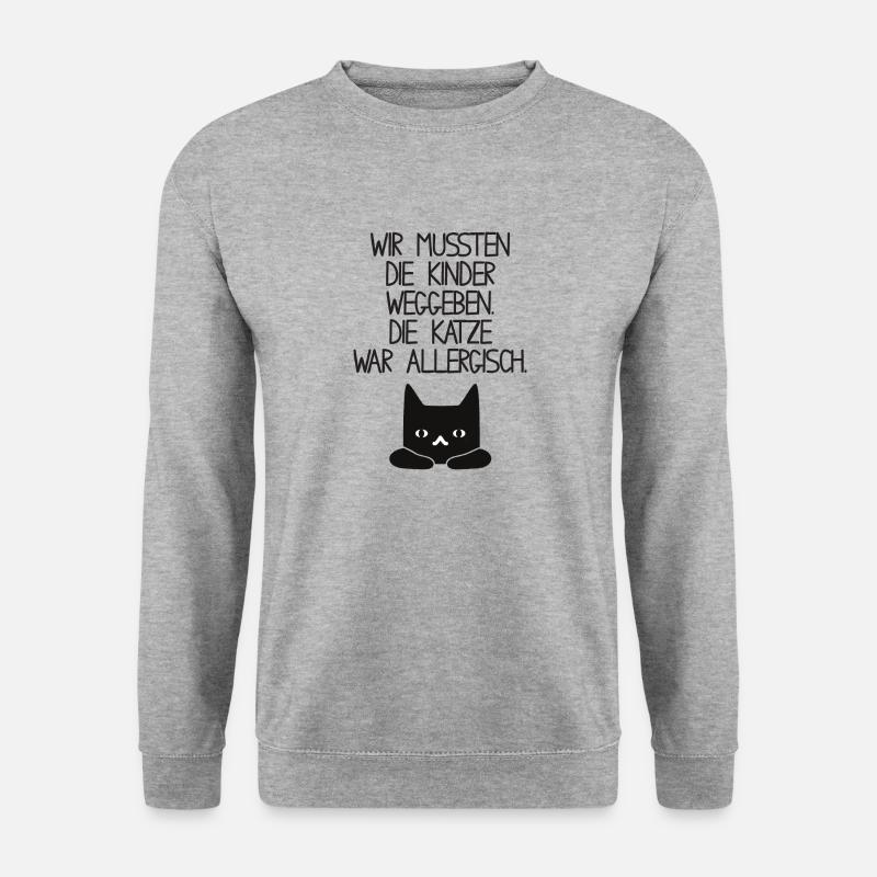 Kinder Allergie - Katze - Unisex Pullover - Weißgrau meliert