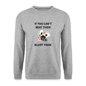 boardgame chess backgammon game night - Unisex Pullover - Weißgrau meliert - Vorne - Alina (178cm) & Michal (187cm)