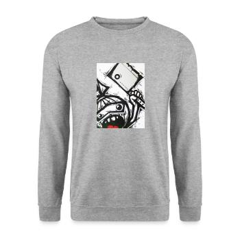 Wütende Jugend / KOLONE - Unisex Pullover - Weißgrau meliert - Vorne - Alina (178cm) & Michal (187cm)