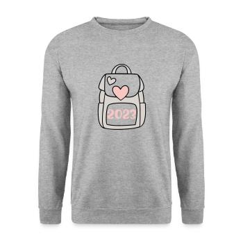 Écolier 2023 - Sweat-shirt Unisexe - gris chiné - Devant - Alina (178cm) & Michal (187cm)