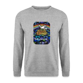 Noahs Regenbogen - Unisex Pullover - Weißgrau meliert - Vorne - Alina (178cm) & Michal (187cm)