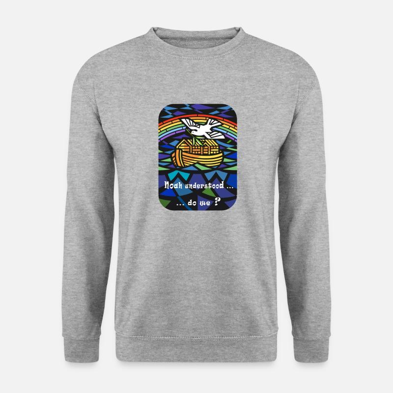 Noahs Regenbogen - Unisex Pullover - Weißgrau meliert
