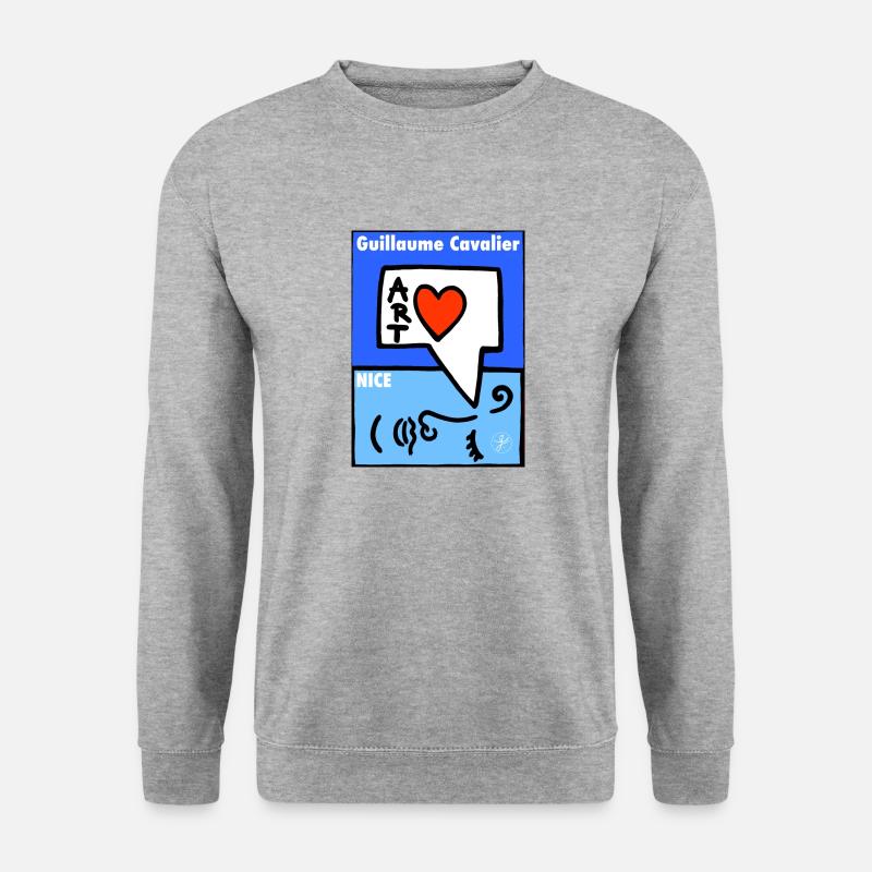 Kunst Liebe - Unisex Pullover - Weißgrau meliert