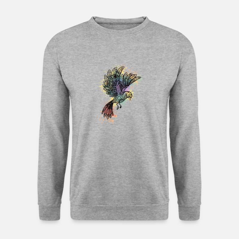 aquarellbird - Unisex Pullover - Weißgrau meliert