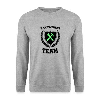 handwerker team 02 - Unisex Pullover - Weißgrau meliert - Vorne - Alina (178cm) & Michal (187cm)