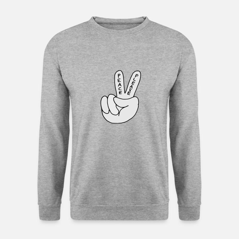 peace please - Unisex Pullover - Weißgrau meliert