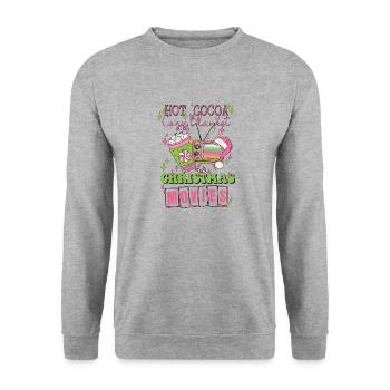Weihnachten - Unisex Pullover - Weißgrau meliert - Vorne - Alina (178cm) & Michal (187cm)