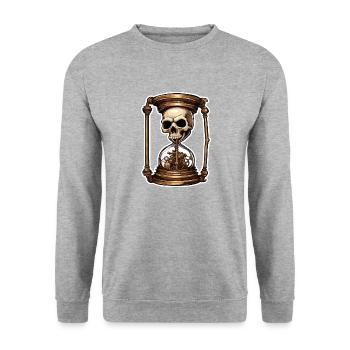 Hourglass / Timepiece / Antique /Grains of Sand / Drain - Unisex Sweatshirt - salt & pepper - Front - Alina (178cm) & Michal (187cm)