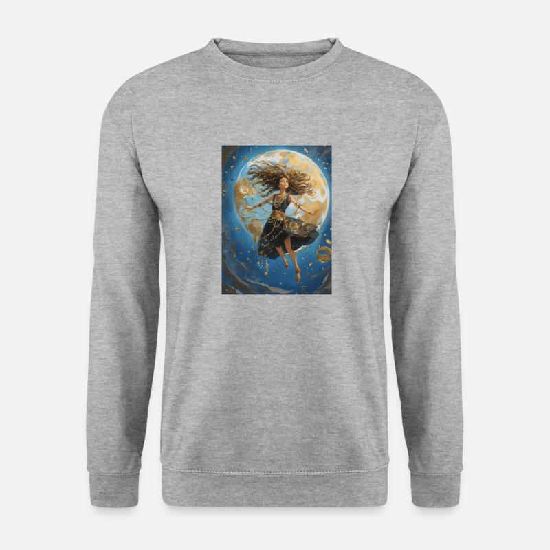Flying Girl - Unisex Pullover - Weißgrau meliert