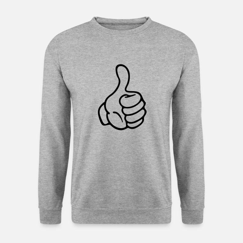 main pouce comme bande dessinée - Sweat-shirt Unisexe - gris chiné