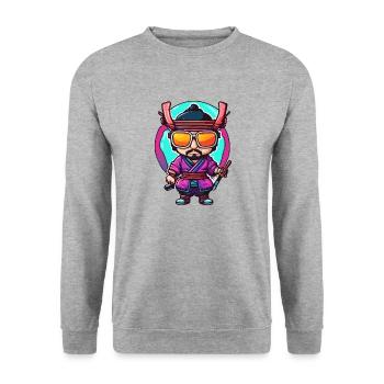 Samurai / Japanisch / Harakiri / Katana / Mann - Unisex Pullover - Weißgrau meliert - Vorne - Alina (178cm) & Michal (187cm)