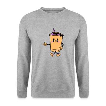 Drink Cartoon - Unisex Sweatshirt - salt & pepper - Front - Alina (178cm) & Michal (187cm)