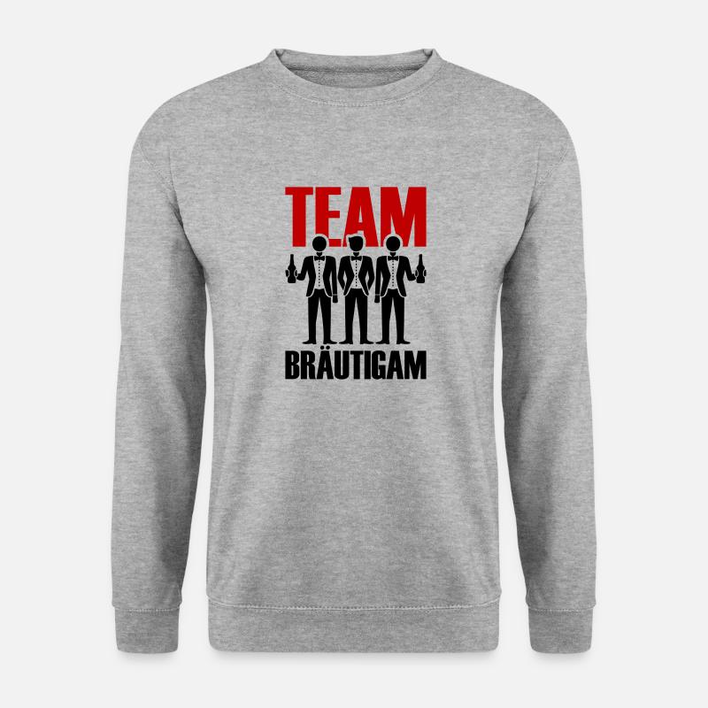 Team Bräutigam Polterhochzeit - Unisex Pullover - Weißgrau meliert