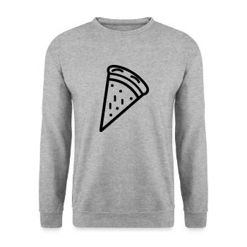 Pizza slice - Unisex Sweatshirt - salt & pepper - Front - Alina (178cm) & Michal (187cm)