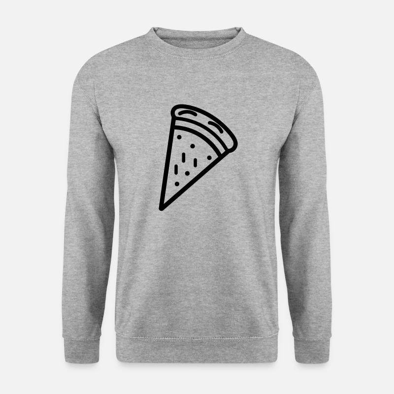 Pizzastück - Unisex Pullover - Weißgrau meliert